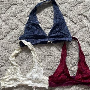 3 Free People lace bralettes!